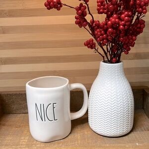 Rae Dunn White “NICE” Mug